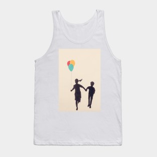 Girl and Boy with Balloons Tank Top